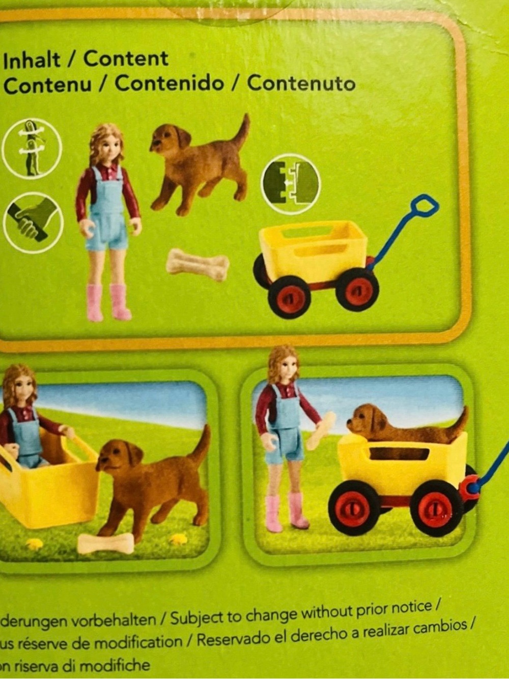 Schleich Farm World Sarah & Puppy Wagon Ride Playset - Picture 7 of 11
